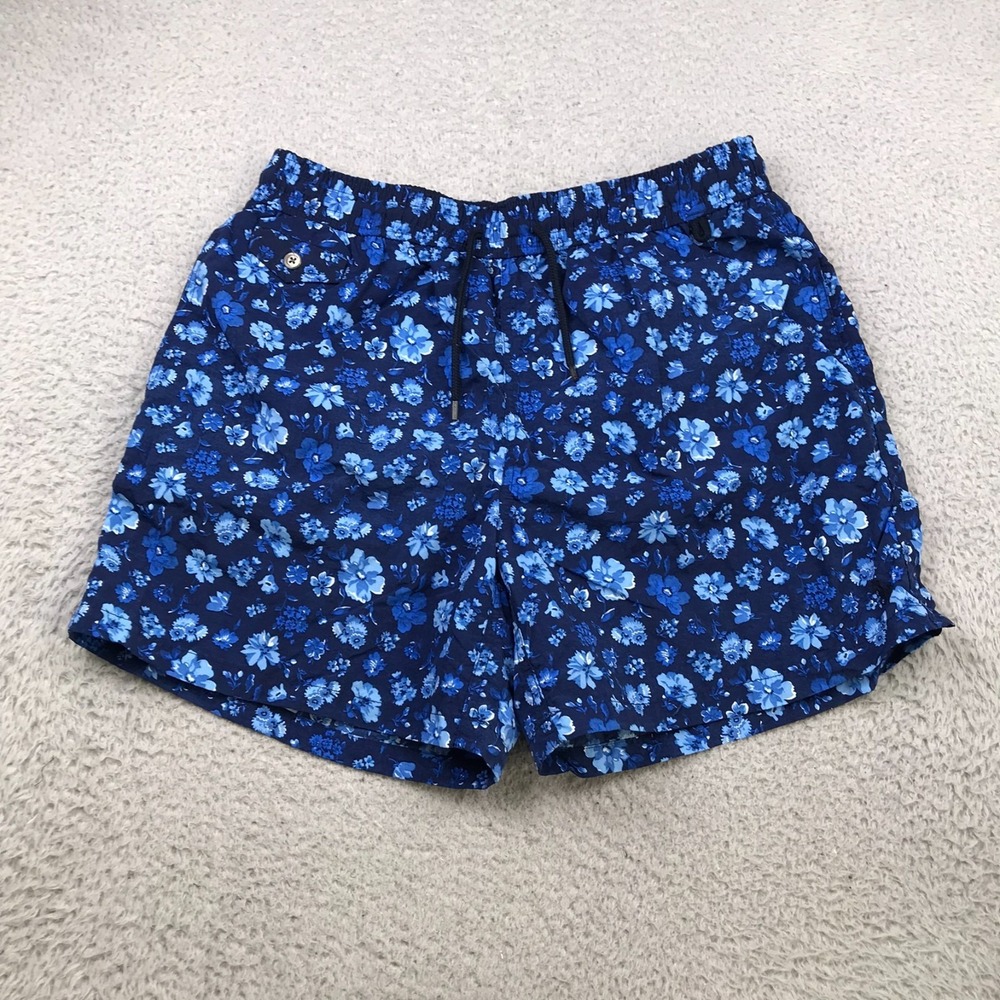 Polo Ralph Lauren Swim Trunks Mens XL Navy Floral Hawaiian 5" Lined Board Shorts